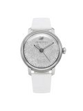 Buy Shop Swarovski Crystalline Hours Silver Dial White Leather Strap Watch for Women - 5295383 USA Online