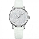 Buy Shop Swarovski Crystalline Hours Silver Dial White Leather Strap Watch for Women - 5295383 USA Online