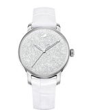 Buy Shop Swarovski Crystalline Hours Silver Dial White Leather Strap Watch for Women - 5295383 USA Online