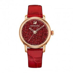 Buy Shop Swarovski Crystalline Hours Red Crystal Dial Red Leather Strap Watch for Women - 5295380 USA Online