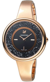 Swarovski Crystalline Pure Black Dial Rose Gold Steel Strap Watch for Women - 5295334