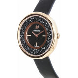 Buy Shop Swarovski Crystalline Pure Black Dial Black Leather Strap Watch for Women - 5275043 USA Online