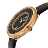 Buy Shop Swarovski Crystalline Pure Black Dial Black Leather Strap Watch for Women - 5275043 USA Online