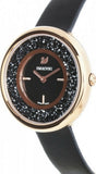 Buy Shop Swarovski Crystalline Pure Black Dial Black Leather Strap Watch for Women - 5275043 USA Online