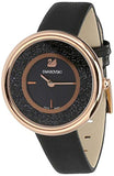 Buy Shop Swarovski Crystalline Pure Black Dial Black Leather Strap Watch for Women - 5275043 USA Online