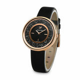 Buy Shop Swarovski Crystalline Pure Black Dial Black Leather Strap Watch for Women - 5275043 USA Online