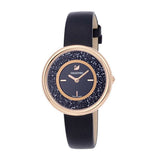 Buy Shop Swarovski Crystalline Pure Black Dial Black Leather Strap Watch for Women - 5275043 USA Online