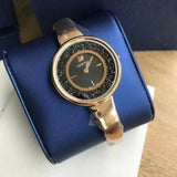 Buy Shop Swarovski Crystalline Pure Black Dial Rose Gold Steel Strap Watch for Women - 5295334 USA Online
