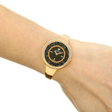 Buy Shop Swarovski Crystalline Pure Black Dial Rose Gold Steel Strap Watch for Women - 5295334 USA Online