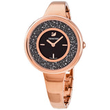 Buy Shop Swarovski Crystalline Pure Black Dial Rose Gold Steel Strap Watch for Women - 5295334 USA Online