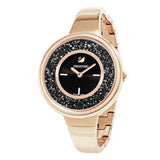 Buy Shop Swarovski Crystalline Pure Black Dial Rose Gold Steel Strap Watch for Women - 5295334 USA Online