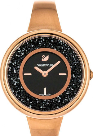 Buy Shop Swarovski Crystalline Pure Black Dial Rose Gold Steel Strap Watch for Women - 5295334 USA Online