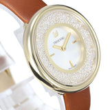 Buy Shop Swarovski Crystalline Pure White Dial Brown Leather Strap Watch for Women - 5275040 USA Online