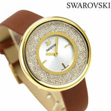 Buy Shop Swarovski Crystalline Pure White Dial Brown Leather Strap Watch for Women - 5275040 USA Online