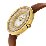 Buy Shop Swarovski Crystalline Pure White Dial Brown Leather Strap Watch for Women - 5275040 USA Online