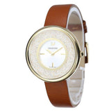 Buy Shop Swarovski Crystalline Pure White Dial Brown Leather Strap Watch for Women - 5275040 USA Online