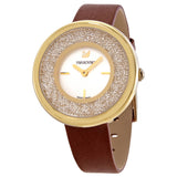 Buy Shop Swarovski Crystalline Pure White Dial Brown Leather Strap Watch for Women - 5275040 USA Online