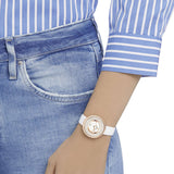 Buy Shop Swarovski Crystalline Pure White Dial White Leather Strap Watch for Women - 5376083 USA Online