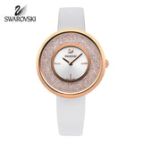 Buy Shop Swarovski Crystalline Pure White Dial White Leather Strap Watch for Women - 5376083 USA Online