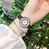 Buy Shop Swarovski Crystalline Silver Dial Purple Leather Strap Watch for Women - 5295355 USA Online