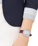 Buy Shop Swarovski Crystalline Silver Dial Purple Leather Strap Watch for Women - 5295355 USA Online