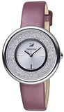 Buy Shop Swarovski Crystalline Silver Dial Purple Leather Strap Watch for Women - 5295355 USA Online