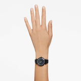 Buy Shop Swarovski Crystalline Wonder Black Dial Black Leather Strap Watch for Women - 5664311 USA Online
