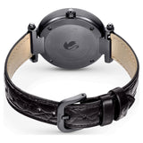 Buy Shop Swarovski Crystalline Wonder Black Dial Black Leather Strap Watch for Women - 5664311 USA Online