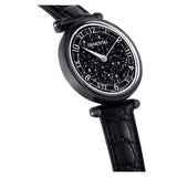 Buy Shop Swarovski Crystalline Wonder Black Dial Black Leather Strap Watch for Women - 5664311 USA Online