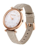 Buy Shop Swarovski Crystalline Wonder Silver Dial Beige Leather Strap Watch for Women - 5656899 USA Online
