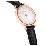 Buy Shop Swarovski Crystalline Wonder Silver Dial Black Leather Strap Watch for Women - 5653359 USA Online
