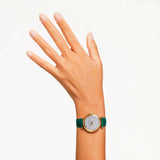 Buy Shop Swarovski Crystalline Wonder Silver Dial Green Leather Strap Watch for Women - 5656893 USA Online