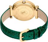 Buy Shop Swarovski Crystalline Wonder Silver Dial Green Leather Strap Watch for Women - 5656893 USA Online