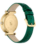 Buy Shop Swarovski Crystalline Wonder Silver Dial Green Leather Strap Watch for Women - 5656893 USA Online
