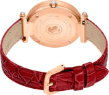 Buy Shop Swarovski Crystalline Wonder Silver Dial Red Leather Strap Watch for Women - 5656905 USA Online