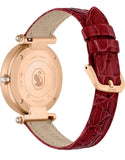 Buy Shop Swarovski Crystalline Wonder Silver Dial Red Leather Strap Watch for Women - 5656905 USA Online