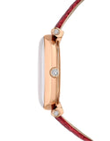 Buy Shop Swarovski Crystalline Wonder Silver Dial Red Leather Strap Watch for Women - 5656905 USA Online