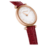 Buy Shop Swarovski Crystalline Wonder Silver Dial Red Leather Strap Watch for Women - 5656905 USA Online