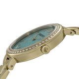 Buy Shop Swarovski Daytime Crystals Turquoise Dial Gold Steel Strap Watch for Women - 5182212 USA Online