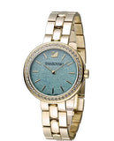 Buy Shop Swarovski Daytime Crystals Turquoise Dial Gold Steel Strap Watch for Women - 5182212 USA Online