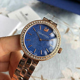 Buy Shop Swarovski Daytime Glittering Blue Dial Rose Gold Steel Strap Watch for Women - 5182277 USA Online