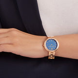 Buy Shop Swarovski Daytime Glittering Blue Dial Rose Gold Steel Strap Watch for Women - 5182277 USA Online
