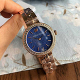 Buy Shop Swarovski Daytime Glittering Blue Dial Rose Gold Steel Strap Watch for Women - 5182277 USA Online