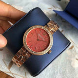 Buy Shop Swarovski Daytime Quartz Coral Dial Rose Gold Steel Strap Watch for Women - 5182250 USA Online