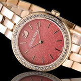 Buy Shop Swarovski Daytime Quartz Coral Dial Rose Gold Steel Strap Watch for Women - 5182250 USA Online