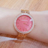 Buy Shop Swarovski Daytime Quartz Coral Dial Rose Gold Steel Strap Watch for Women - 5182250 USA Online