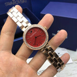 Buy Shop Swarovski Daytime Quartz Coral Dial Rose Gold Steel Strap Watch for Women - 5182250 USA Online