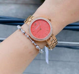 Buy Shop Swarovski Daytime Quartz Coral Dial Rose Gold Steel Strap Watch for Women - 5182250 USA Online