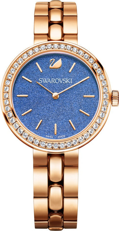 Buy Shop Swarovski Daytime Glittering Blue Dial Rose Gold Steel Strap Watch for Women - 5182277 USA Online