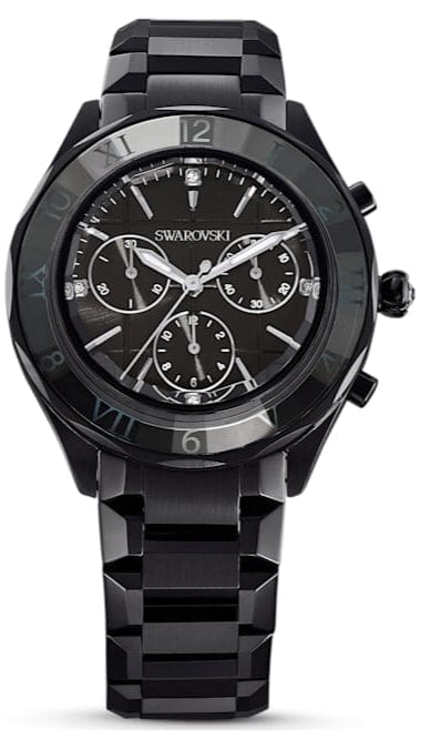 Buy Shop Swarovski Dextera Chronograph Black Dial Black Steel Strap Watch for Women - 5641393 USA Online